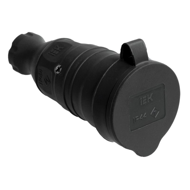 Розетка с защитной крышкой каучук переносная IP44 16А 250В