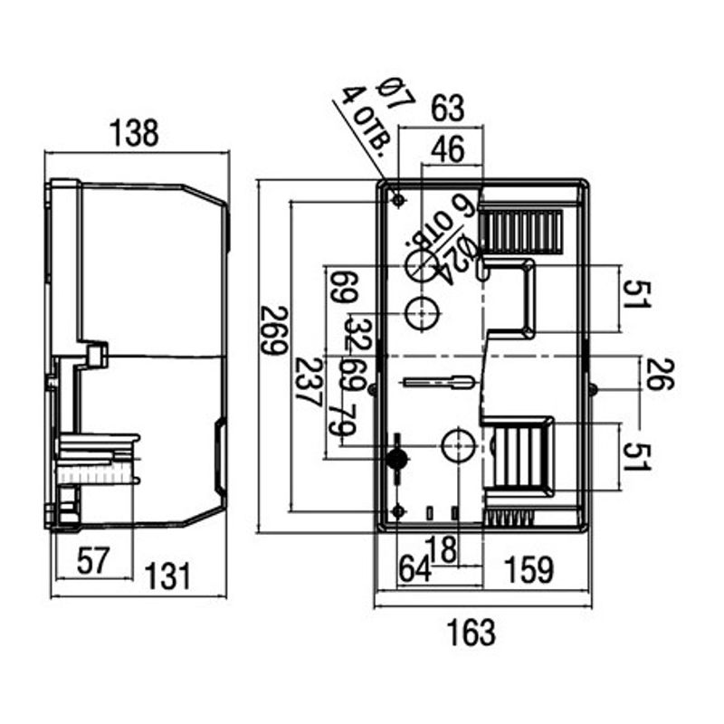 Корпус щитка квартирного IP 30 261x154x131 мм