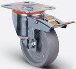 Колесо термостойкое чугунное поворотное с тормозом 80 мм ( EM 01 VKV 80 F ) EM01-VKV-80-F