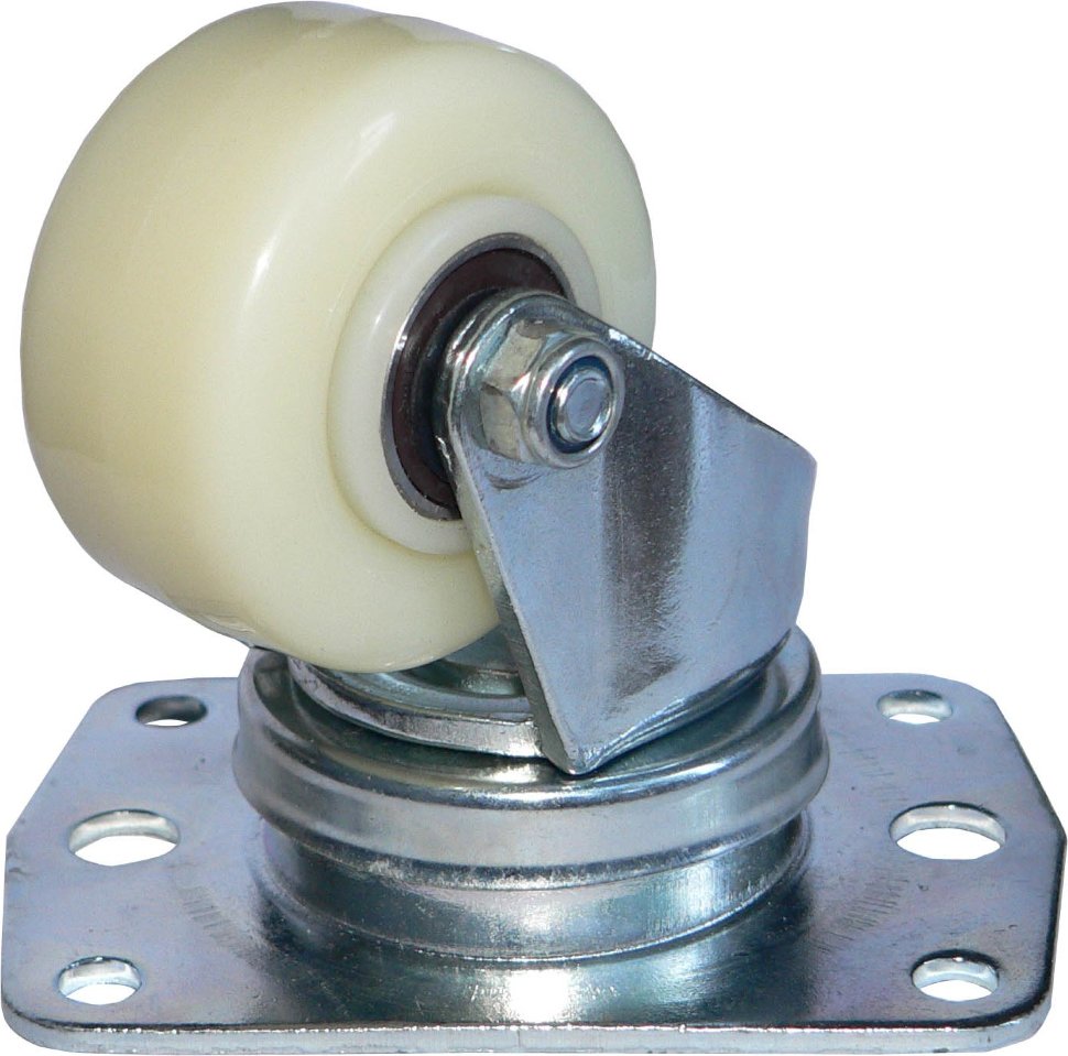 Колесо нейлон CARGO CASTER, 57мм, площадка - прямоугольник, пылезащита - сталь 2825-02