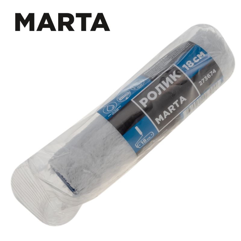 Ролик 180 мм, полиэстер, ворс 12 мм, под 6 мм ручку Marta