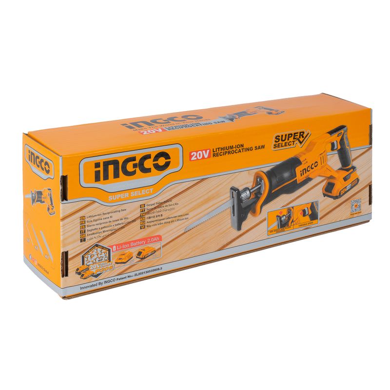 Сабельная пила Ingco CRSLI11521 2 Ач 20 В