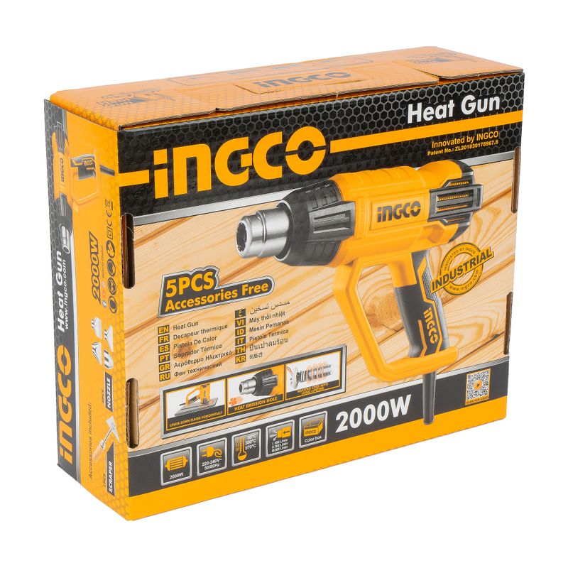 Фен строительный Ingco HG20008.2 2000 Вт
