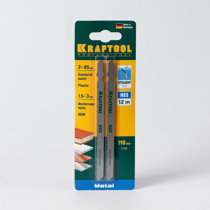 Полотно для электролобзика по металлу Kraftool шаг 2 мм,110 мм быстрый рез 2штуки