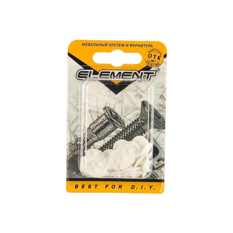 Заглушки на шуруп №2 белый Element 40 шт