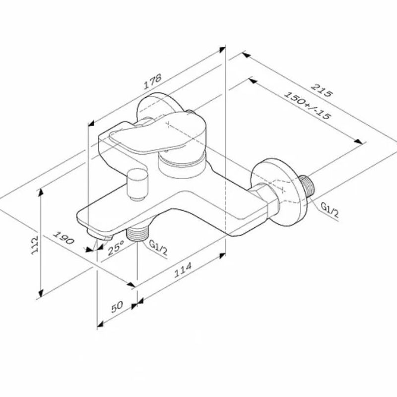 Cмеситель для ванны и душа AM.PM F85A10022 черный