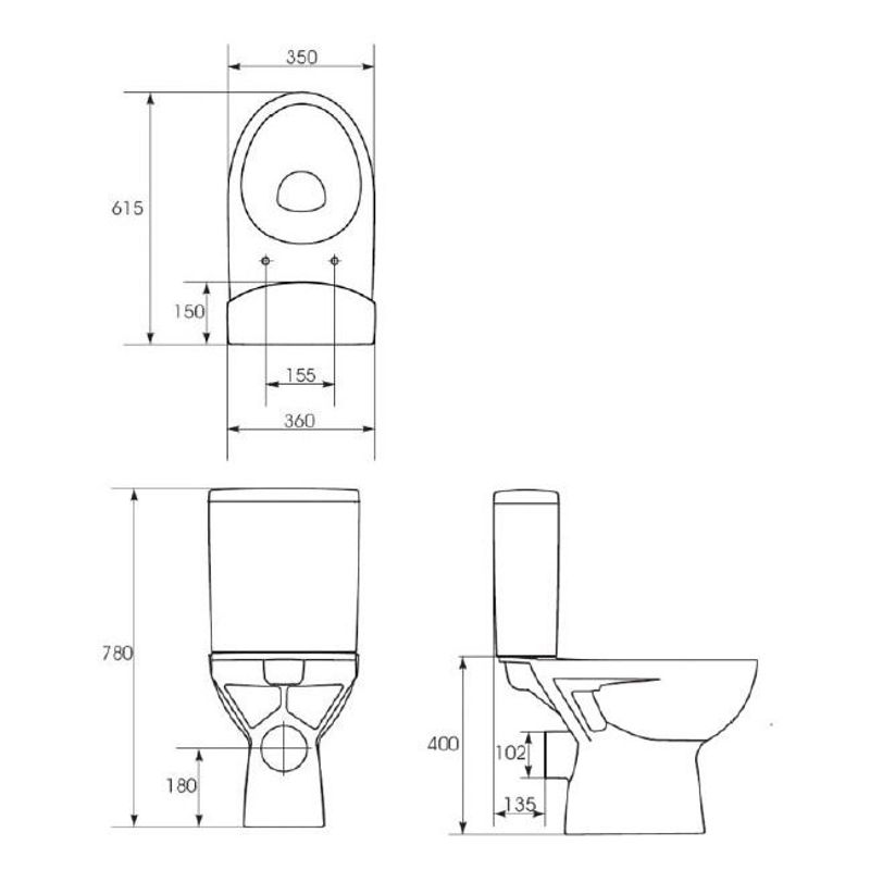 Унитаз-компакт Cersanit Parva New Clean On S-KO-PA011-3/6-CON-DL-W