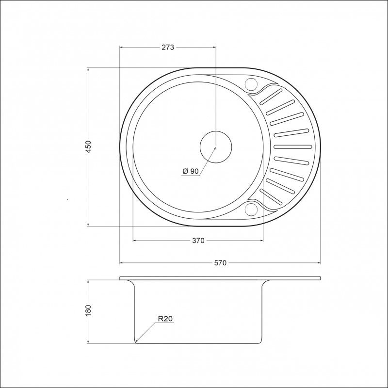 Мойка для кухни из нержавеющей стали Emar Steel 5745 electrolize