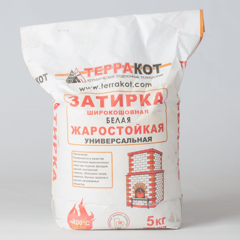 Затирка жаростойкая Терракот белая 5 кг