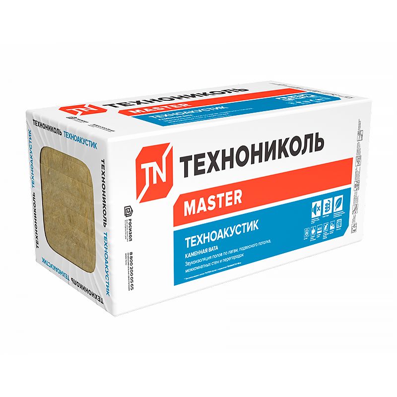 Утеплитель ТЕХНОНИКОЛЬ Техноакустик 1200х600х50 мм 8 шт/уп