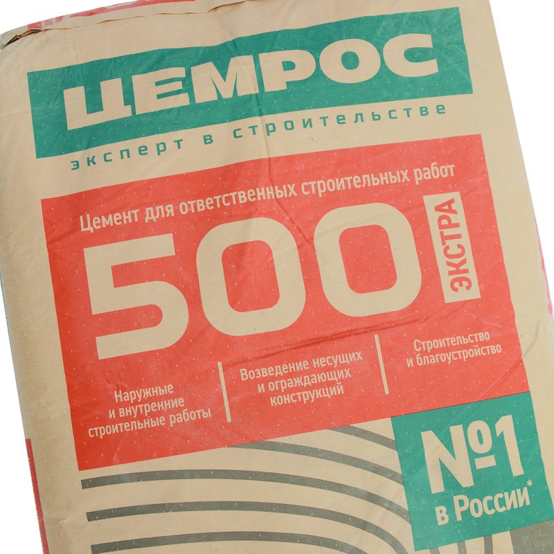 Цемент ЦЕМ I 42,5Н (ПЦ-500 Д0) Цемрос 50 кг