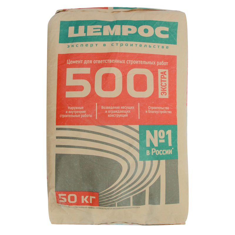 Цемент ЦЕМ I 42,5Н (ПЦ-500 Д0) Цемрос 50 кг