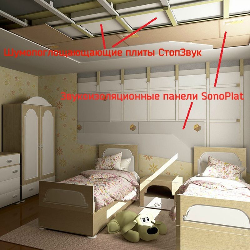 Шумопоглощающая плита ТехноСонус СтопЗвук БП Стандарт 1200х600х50 мм